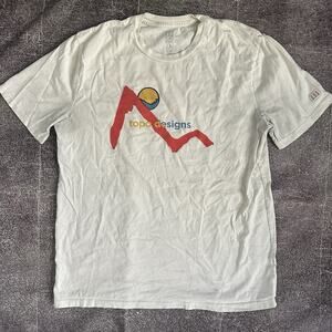 Men's Topo Designs Black White Mountain Sun Sunset Art T Shirt Lot of 2 Sz Large